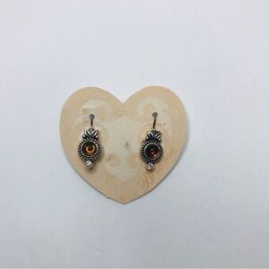 New BRIGHTON Silver Brown Gem Earrings
